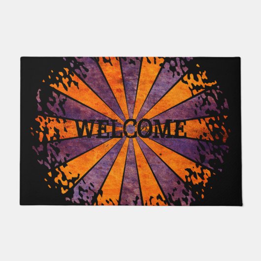 Dart Rays Mandala I + je rug. en ideeën Deurmat (Voorkant)