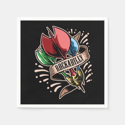 Dart Rock n Roll Darts Arrow Rockabilly Servet (Voorkant)