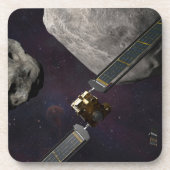 DART-ruimteschip en de Liciacube vóór de botsing Bier Onderzetter (Voorkant)