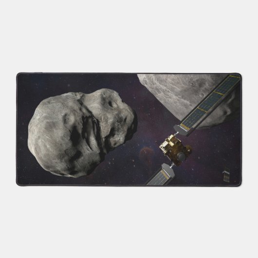 DART-ruimteschip en de Liciacube vóór de botsing Bureaumat (Voorkant)