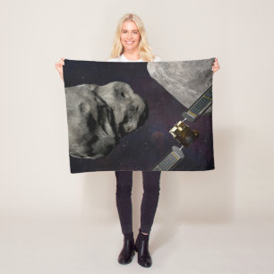 DART-ruimteschip en de Liciacube vóór de botsing Fleece Deken