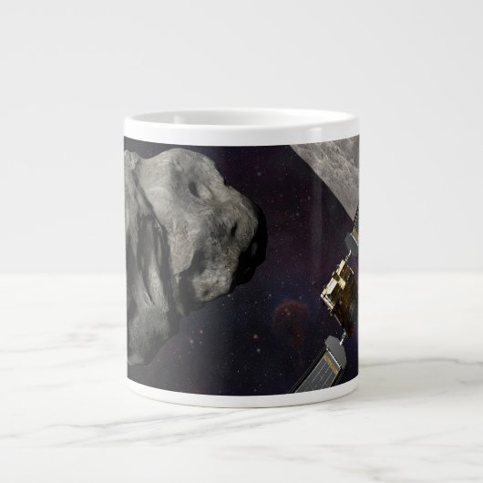 DART-ruimteschip en de Liciacube vóór de botsing Grote Koffiekop (Voorkant)