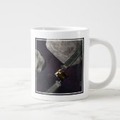 DART-ruimteschip en de Liciacube vóór de botsing Grote Koffiekop (Rechts)