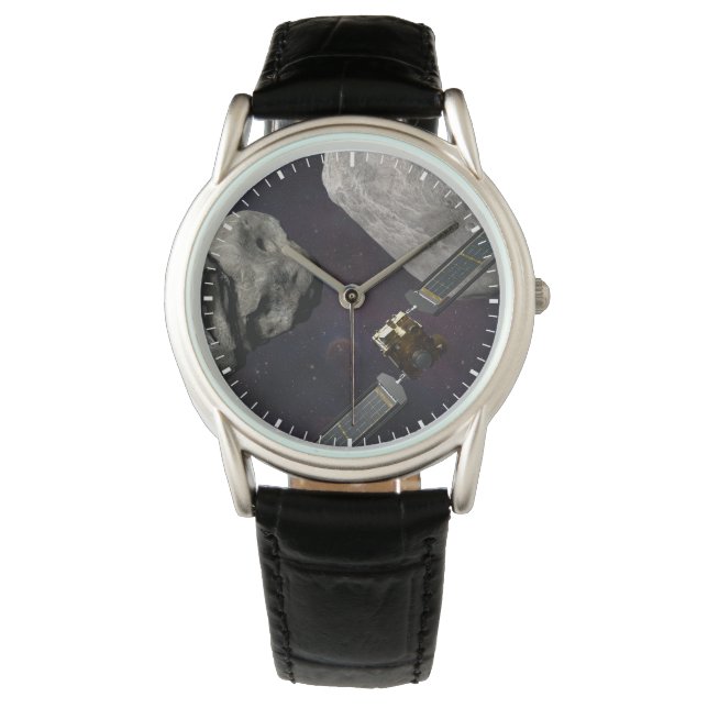 DART-ruimteschip en de Liciacube vóór de botsing Horloge (Voorkant)