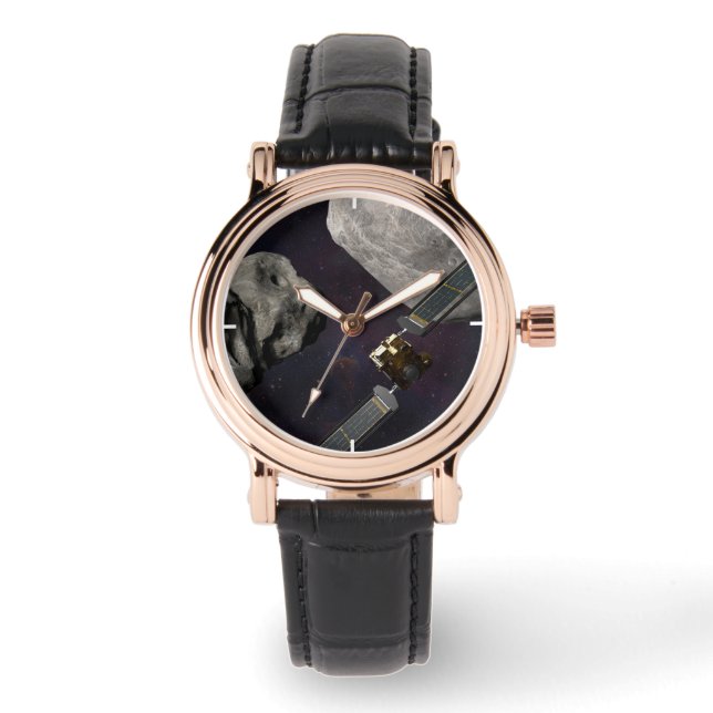 DART-ruimteschip en de Liciacube vóór de botsing Horloge (Voorkant)