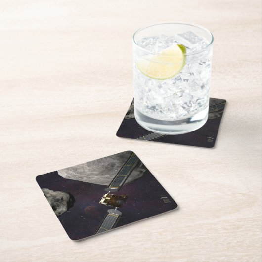 DART-ruimteschip en de Liciacube vóór de botsing Kartonnen Onderzetters (Insitu)