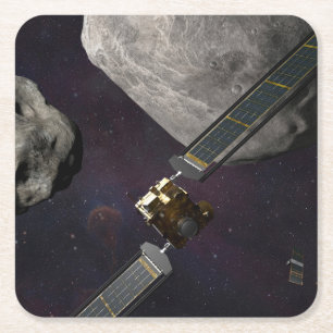 DART-ruimteschip en de Liciacube vóór de botsing Kartonnen Onderzetters