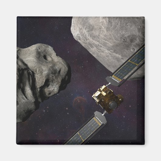 DART-ruimteschip en de Liciacube vóór de botsing Magneet (Voorkant)