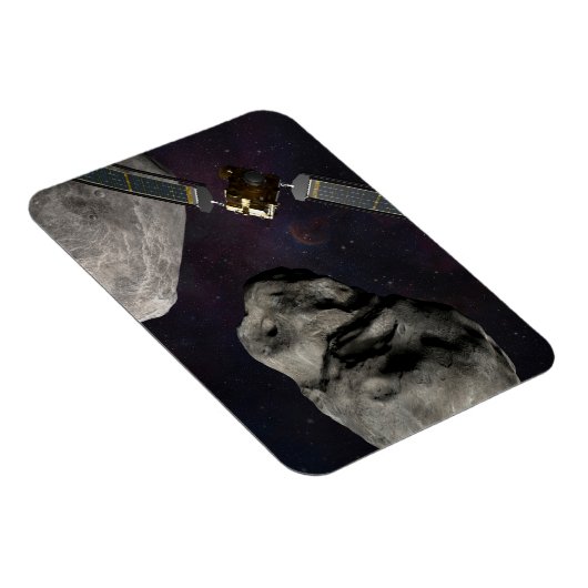 DART-ruimteschip en de Liciacube vóór de botsing Magneet (Rechterzijde)