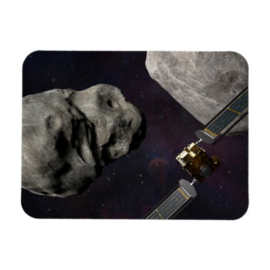 DART-ruimteschip en de Liciacube vóór de botsing Magneet (Horizontaal)