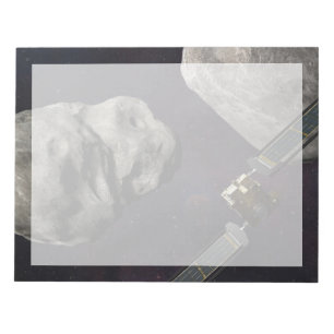 DART-ruimteschip en de Liciacube vóór de botsing Notitieblok