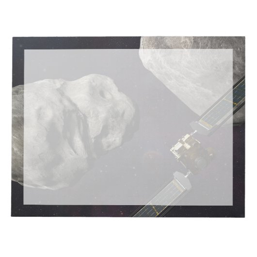 DART-ruimteschip en de Liciacube vóór de botsing Notitieblok (Voorkant)