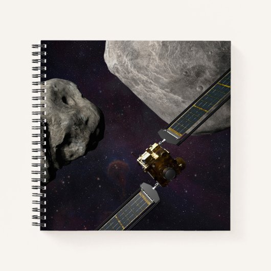 DART-ruimteschip en de Liciacube vóór de botsing Notitieboek (Voorkant)
