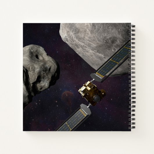 DART-ruimteschip en de Liciacube vóór de botsing Notitieboek (Achterkant)
