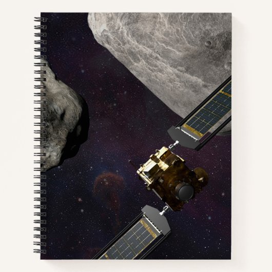 DART-ruimteschip en de Liciacube vóór de botsing Notitieboek (Voorkant)