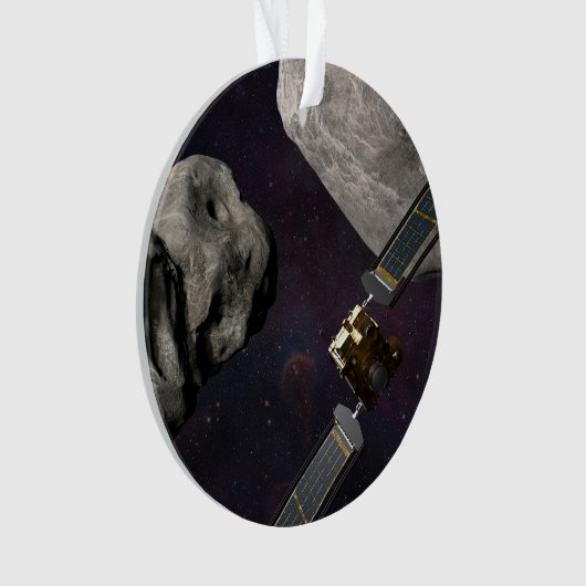 DART-ruimteschip en de Liciacube vóór de botsing Ornament (voorkant)