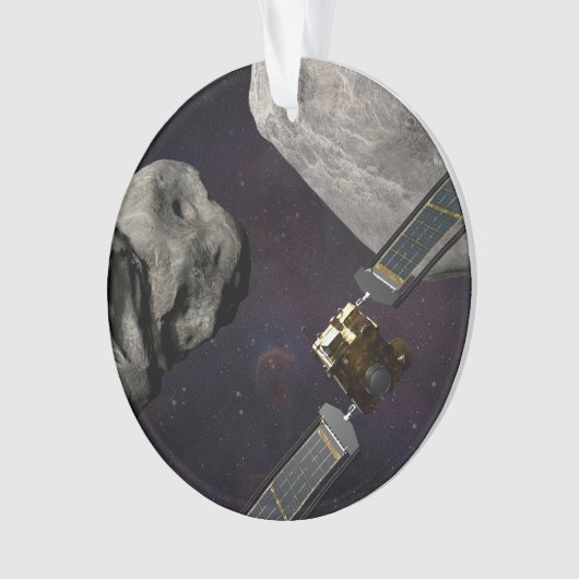 DART-ruimteschip en de Liciacube vóór de botsing Ornament (voorkant)