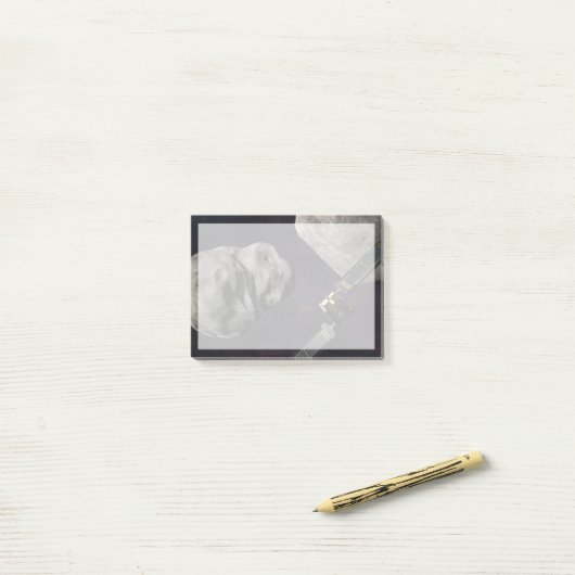 DART-ruimteschip en de Liciacube vóór de botsing Post-it® Notes (Op bureau)