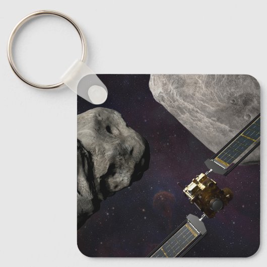 DART-ruimteschip en de Liciacube vóór de botsing Sleutelhanger (Voorkant)