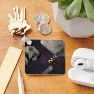 DART-ruimteschip en de Liciacube vóór de botsing Sleutelhanger