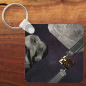 DART-ruimteschip en de Liciacube vóór de botsing Sleutelhanger (Voorkant)