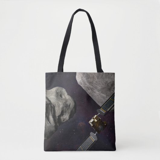 DART-ruimteschip en de Liciacube vóór de botsing Tote Bag (Voorkant)