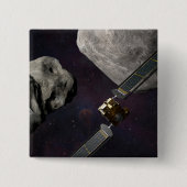 DART-ruimteschip en de Liciacube vóór de botsing Vierkante Button 5,1 Cm (Voorkant)