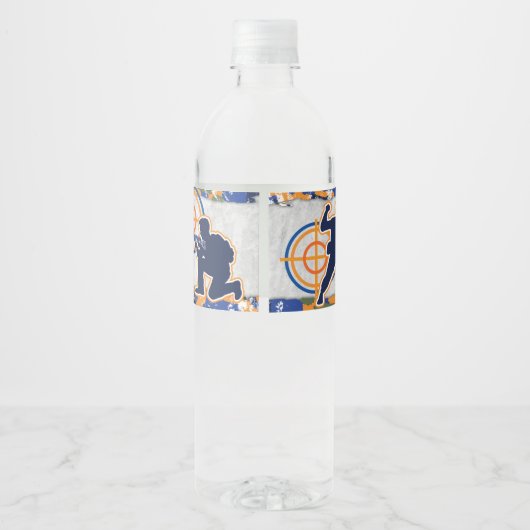 Dart Soldaten Camo Militaire Dag Partij Waterfles Etiket (Achterkant)