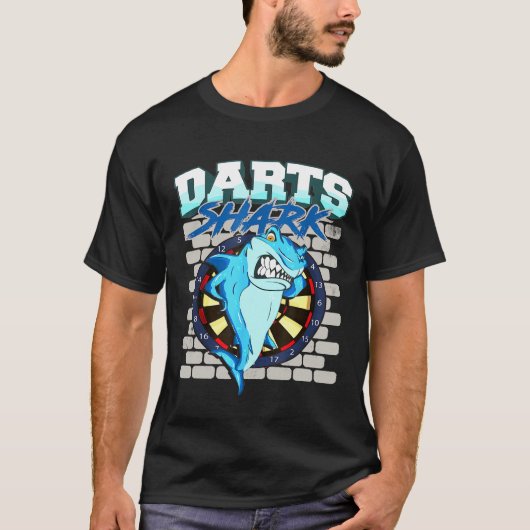 Dart Team Player Shark Dartboard Darts Quote T-shirt (Voorkant)