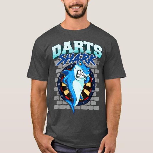Dart Team Player Shark Dartboard Darts Quote T-shirt (Voorkant)