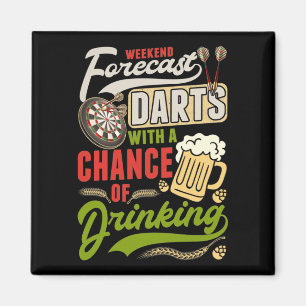 Dart Throwing Dartboard 180 Darts and Beer Magneet