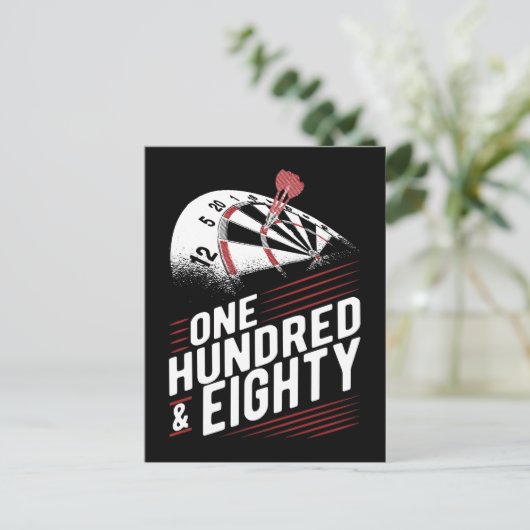 Dart Throwing Dartboard 180 Darts Briefkaart (Staand voorkant)