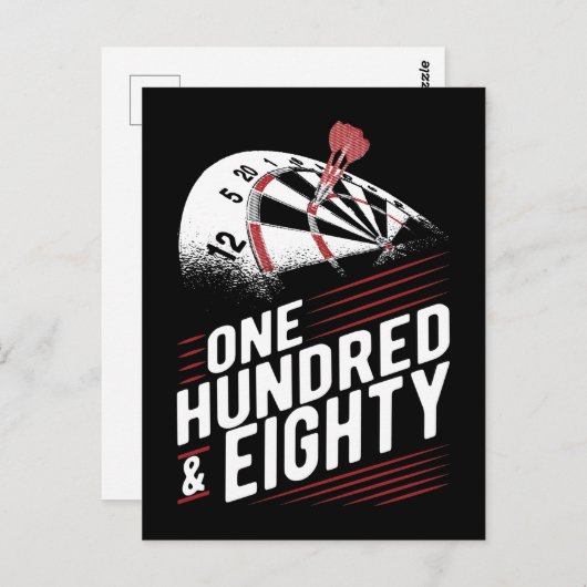 Dart Throwing Dartboard 180 Darts Briefkaart (Voorkant / Achterkant)