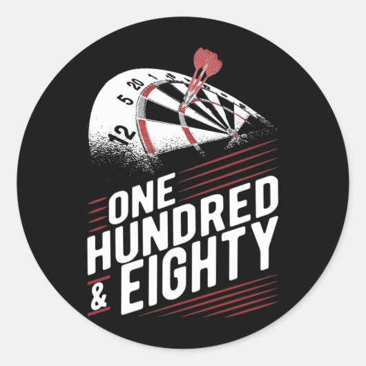Dart Throwing Dartboard 180 Darts Ronde Sticker (Voorkant)