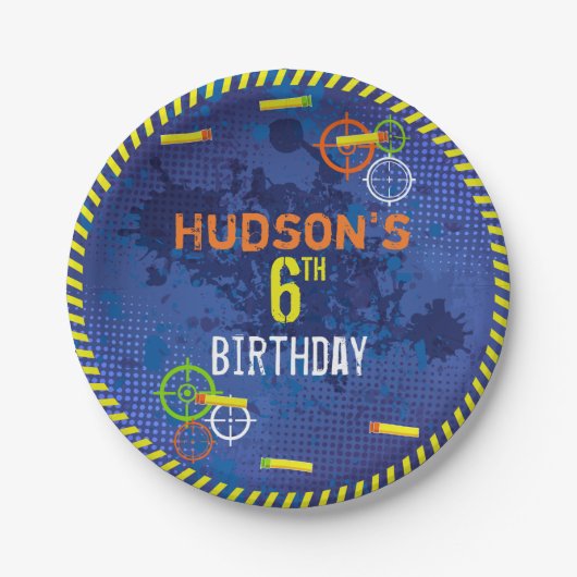 Dart Verjaardagsfeest Oorlogen Voedsel Papieren Bordje (Voorkant)