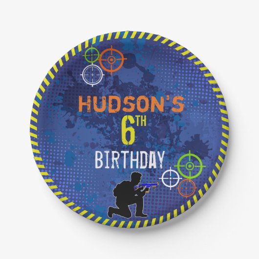 Dart verjaardagsfeestje Blaster Wars eten Papieren Bordje (Voorkant)