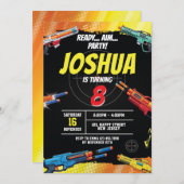 Dart War Game Verjaardag Uitnodiging. pistool spel Kaart (Voorkant / Achterkant)