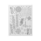 Dart War verjaardagsfeestje kleuren en activiteit Notitieblok (Linkerzijde)