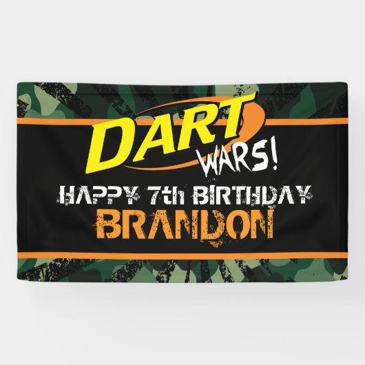 Dart Wars Birthday Spandoek (Horizontaal)