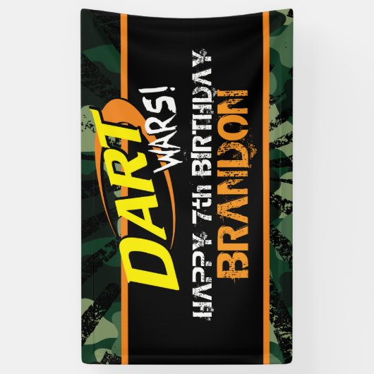Dart Wars Birthday Spandoek (Verticaal)