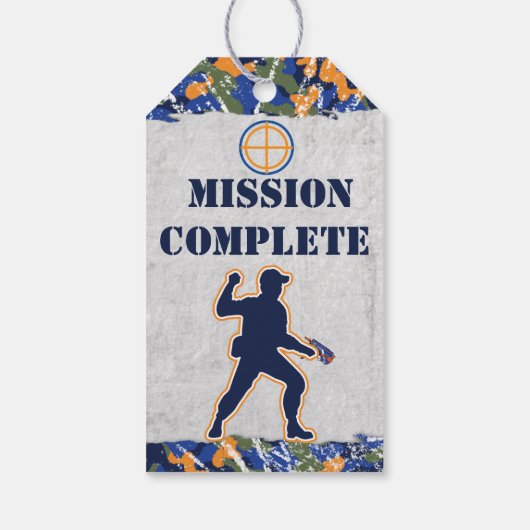 Dart Wars Blaster Party Dart Pistool Verjaardag Cadeaulabel (Achterkant)