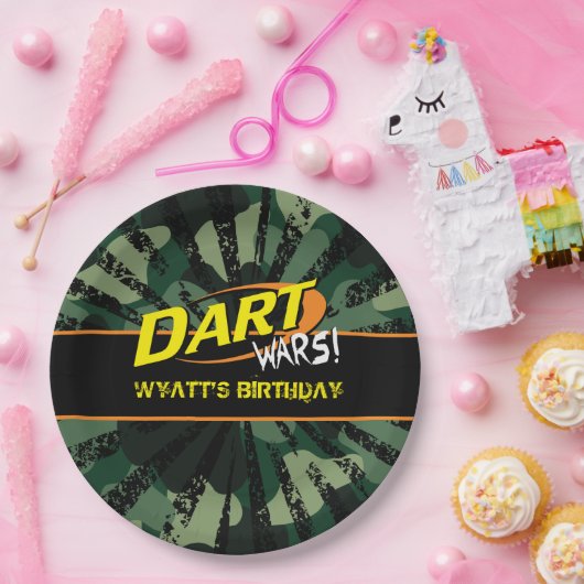 Dart Wars, Camo, Birthday Bord van 9 inch (Feest)
