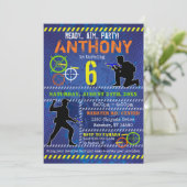 Dart Wars Party Blaster Pistool Verjaardag Kaart (Staand voorkant)