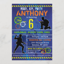 Dart Wars Party Blaster Pistool Verjaardag Kaart