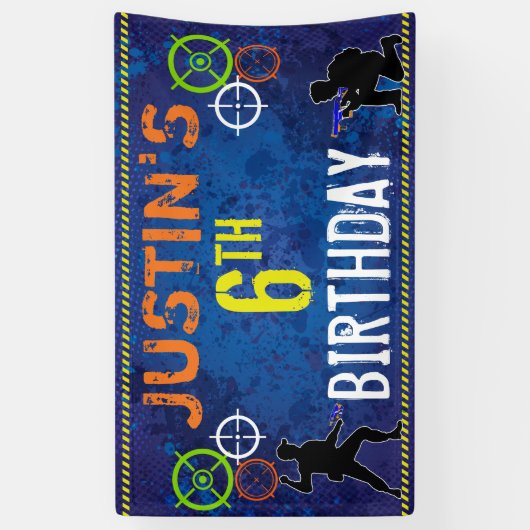 Dart Wars Soldiers Verjaardagsfeest Spandoek (Verticaal)