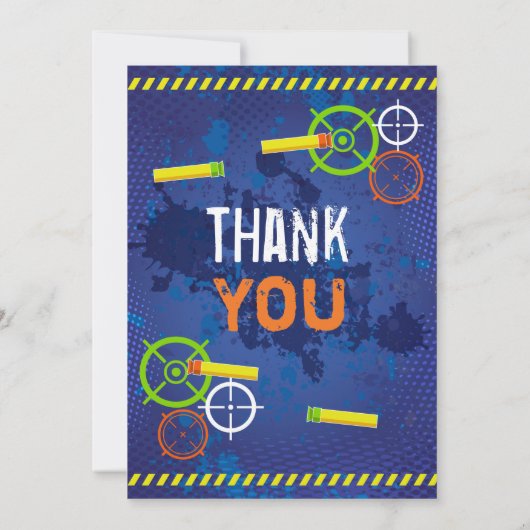 Dart Wars Verjaardagsfeest Dank je kaart (Achterkant)