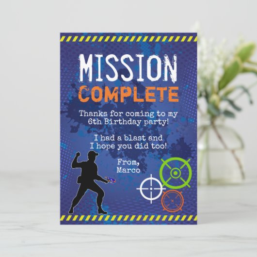 Dart Wars Verjaardagsfeest Dankjewel Card Kaart (Staand voorkant)