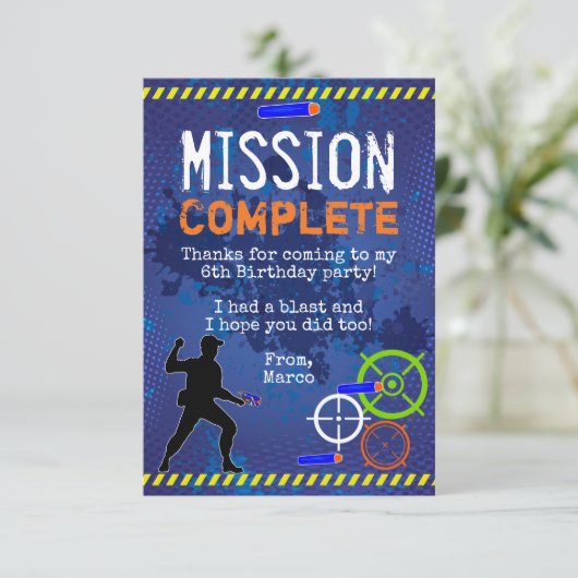 Dart Wars Verjaardagsfeest Dankjewel Card Kaart (Staand voorkant)