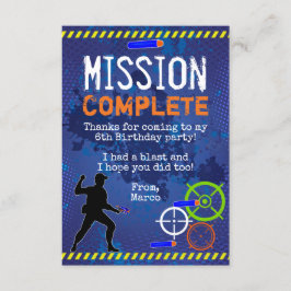 Dart Wars Verjaardagsfeest Dankjewel Card Kaart