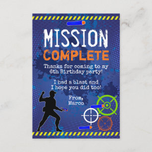 Dart Wars Verjaardagsfeest Dankjewel Card Kaart